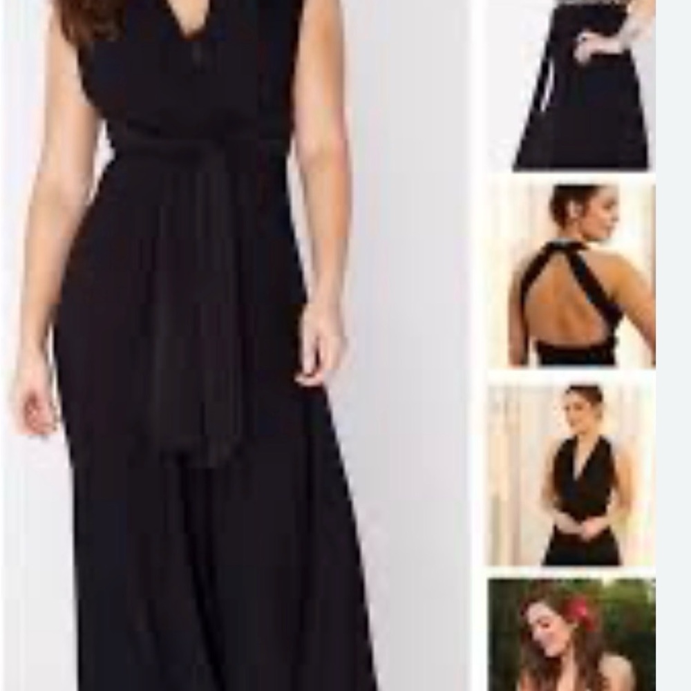 Ruby Ribbon Elegant Black Wrap Jumpsuit - image 9